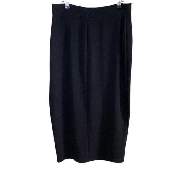 Zara - Black Faux Wrap Midi Skirt - L - NWT - Picture 4 of 9